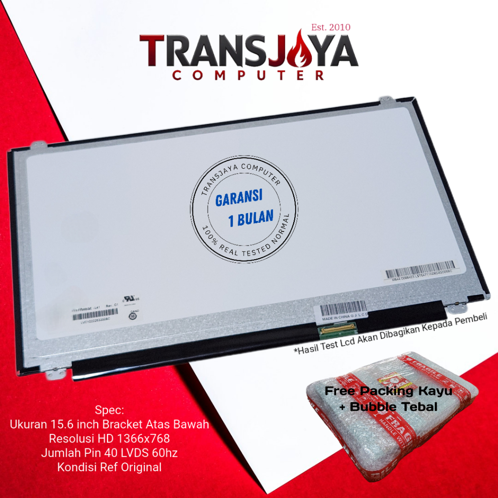 Layar LED LCD Fujitsu AH 544 AH 544V LED 15.6 SLIM 40pin