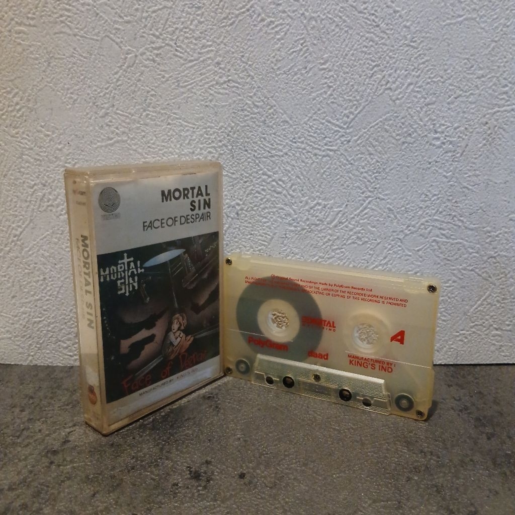 kaset pita band metal mortal sin-face of despair original