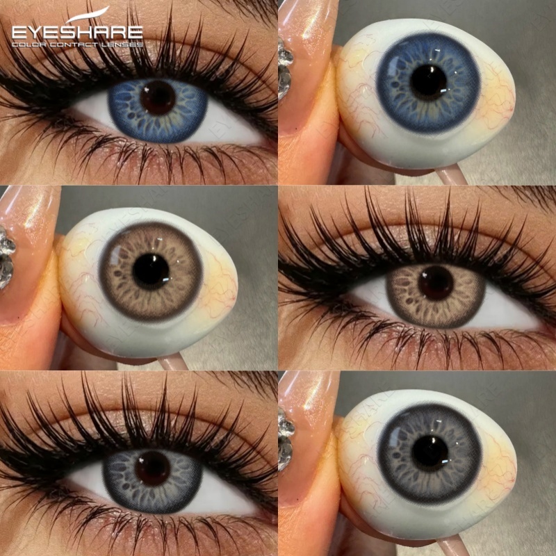 EYESHARE Softlens 1 Pair Bohemia Series Natural Lens Normal Soflen Grey Brown Soflen Yearly Use