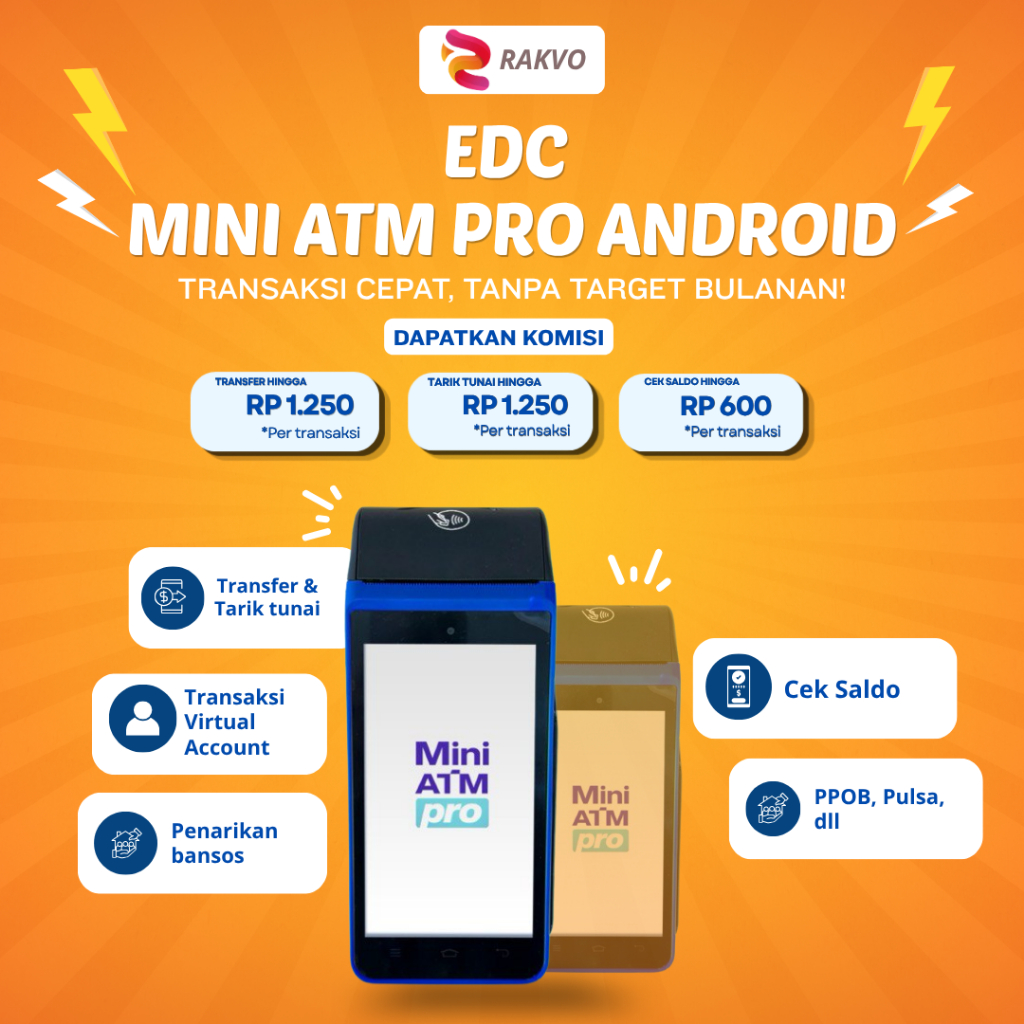 EDC Android RAKVO – Smart POS QRIS PPOB All Payment untuk UMKM, Warung, Toko & Kasir Digital