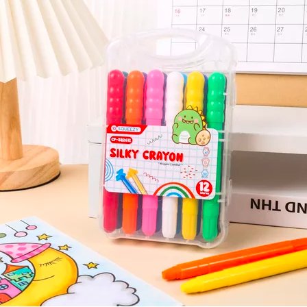 [WOVI STATIONERY] Crayon Silky 12 Warna Joyko / Silky Crayon 24 warna Joyko [PAK]