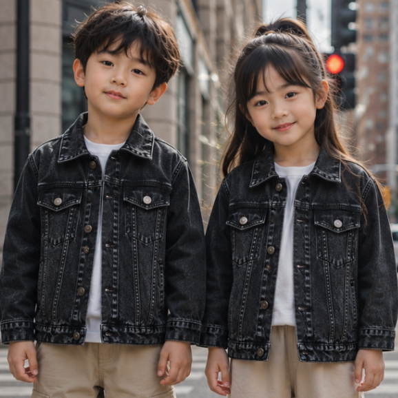 Jaket Jeans Anak Denim Premium | Jaket Denim Anak Laki-Laki & Perempuan 4-12 Tahun | Outer Anak Casu