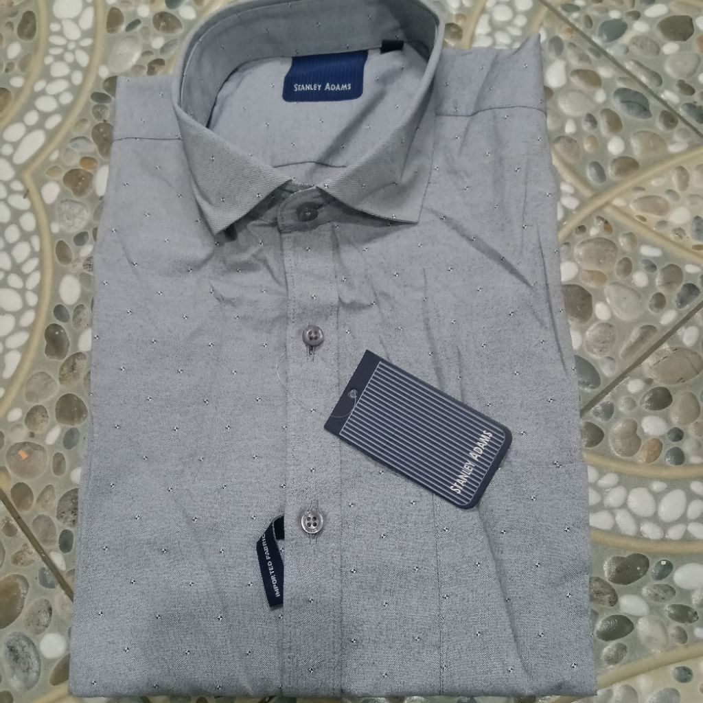 Kemeja Stanley Adams Lengan Pendek Motif