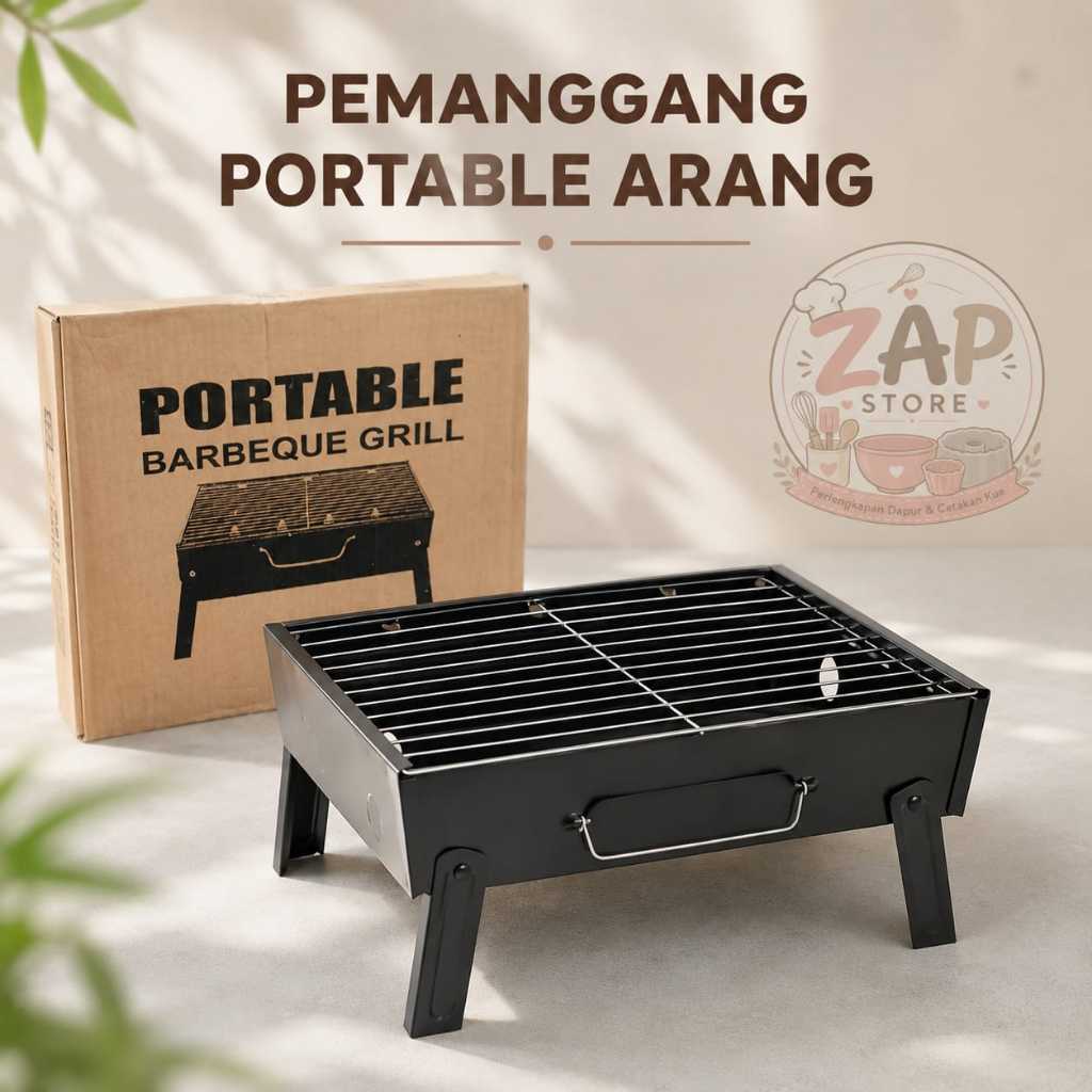 PEMANGGANG PORTABLE ARANG/BAKARAN SATE ARANG/BAKARAN SATE,SOSIS,IKAN