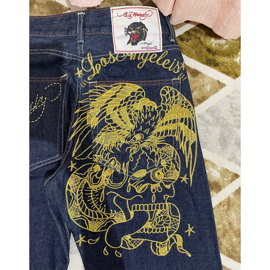 celana ed hardy christian audigier tattoo wear jeans size pakai 33 & size 34