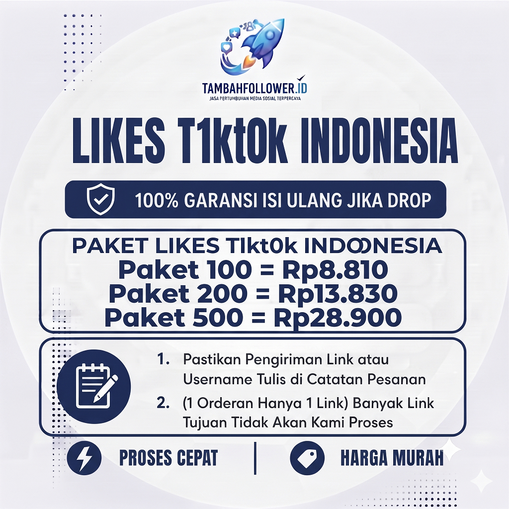 Likes T1kt0k Real Akun Indonesia - 100% Bergaransi Isi Ulang Bila Drop