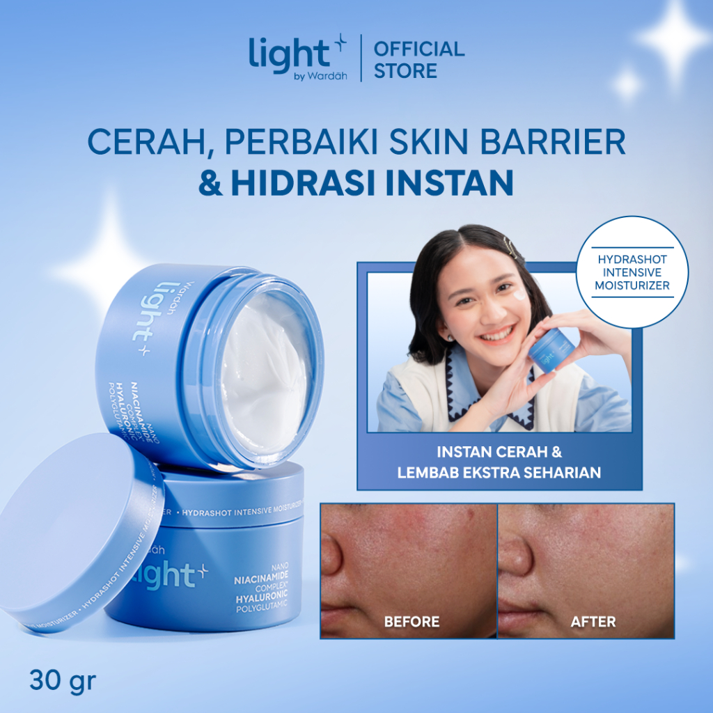 Lightplus by Wardah Moist Hydrashot Intensive Moisturizer 30gr 20gr | Cream Nano Niacinamide Brighte