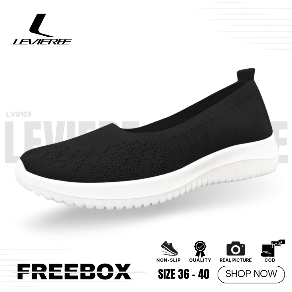 LVR Felix Sepatu Slip On Wanita Motif Fashion Sepatu Sport Rajut LV0109