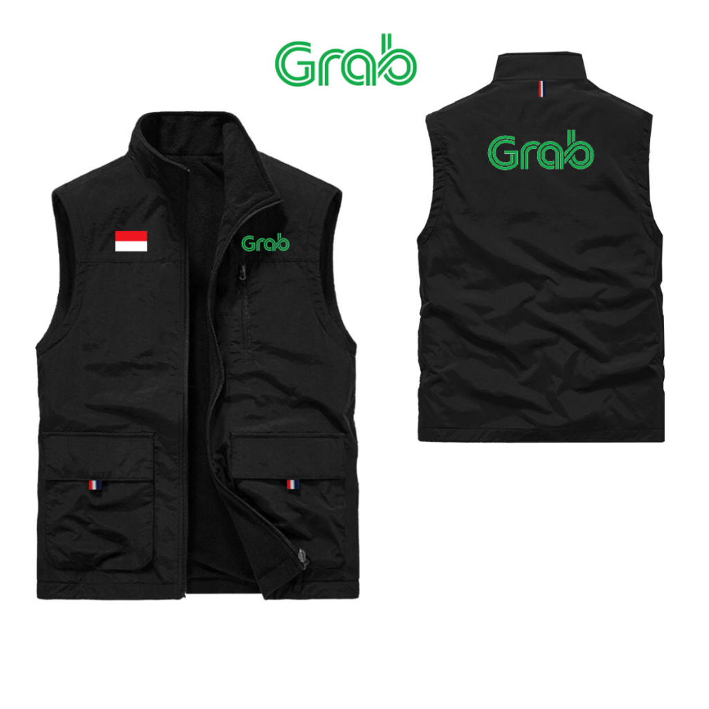 Jakey Rompi Ojol Grab Terbaru- Rompi Outdor inDriver Grab,Ready Stock