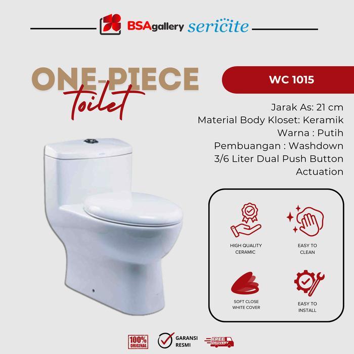 BSA Gallery KLOSET DUDUK MONOBLOK SERICITE WC1015 DUAL FLUSH SOFT CLOSING / WC 1015