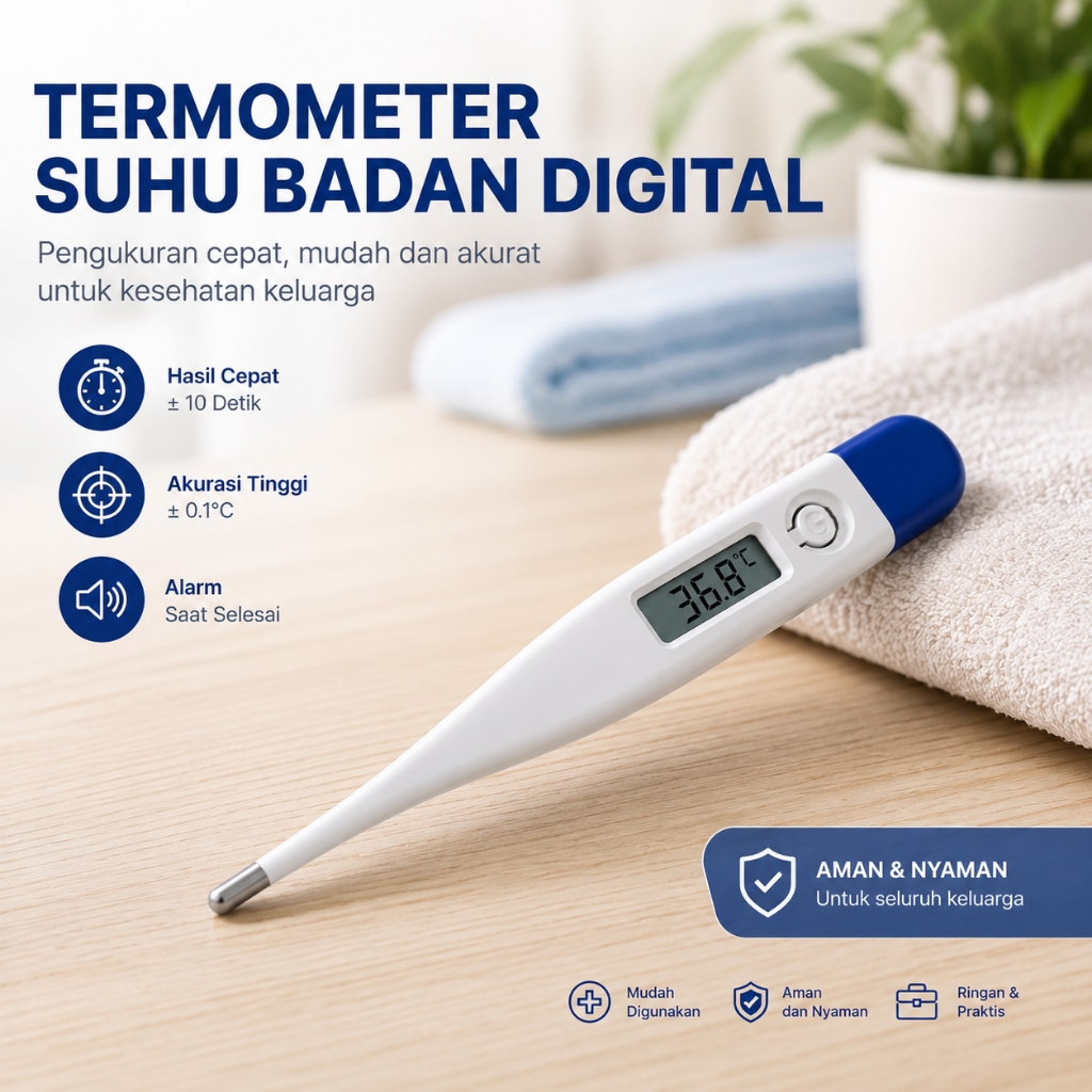 Pengukur Suhu Badan Thermometer Digital Alat Pengukur Suhu Badan