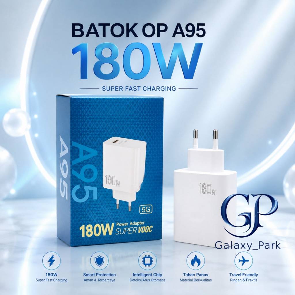 GLX - Batok Charger Adaptor Kompatibel Oppo A95 180w Fast Charging | Kepala Charger 180w | Adaptor 1