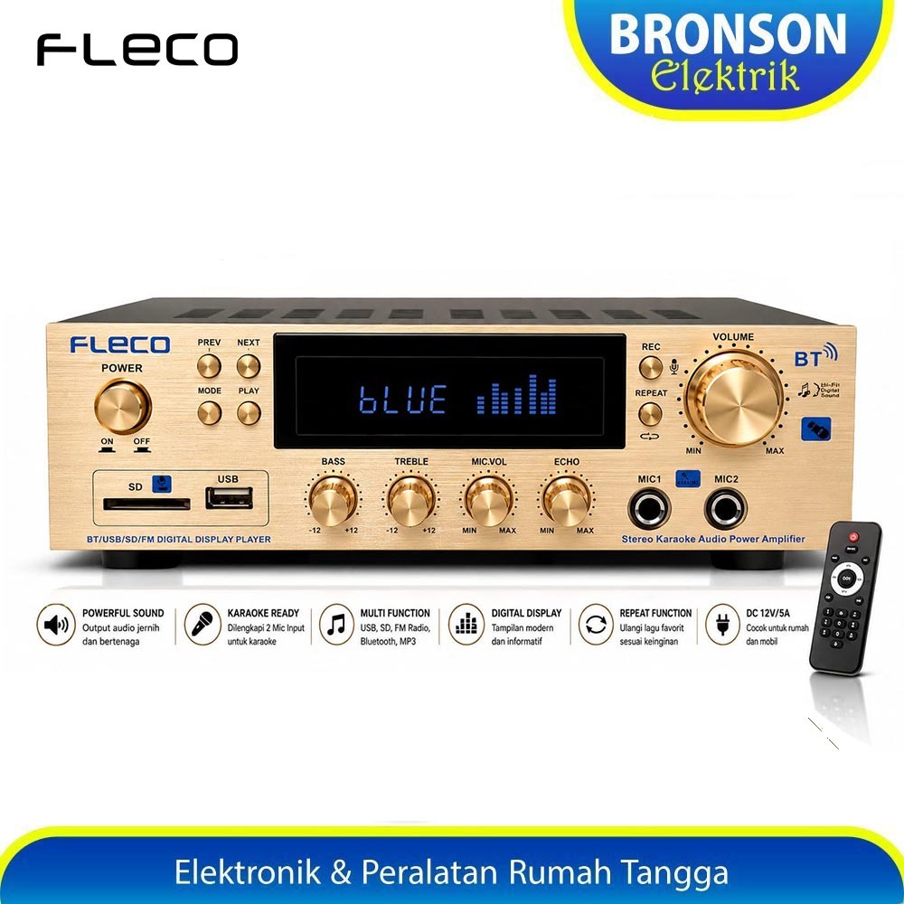 Power Amplifier FLECO BT-1388C | Amplifier Bluetooth Mini Audio - Amplifer Karaoke