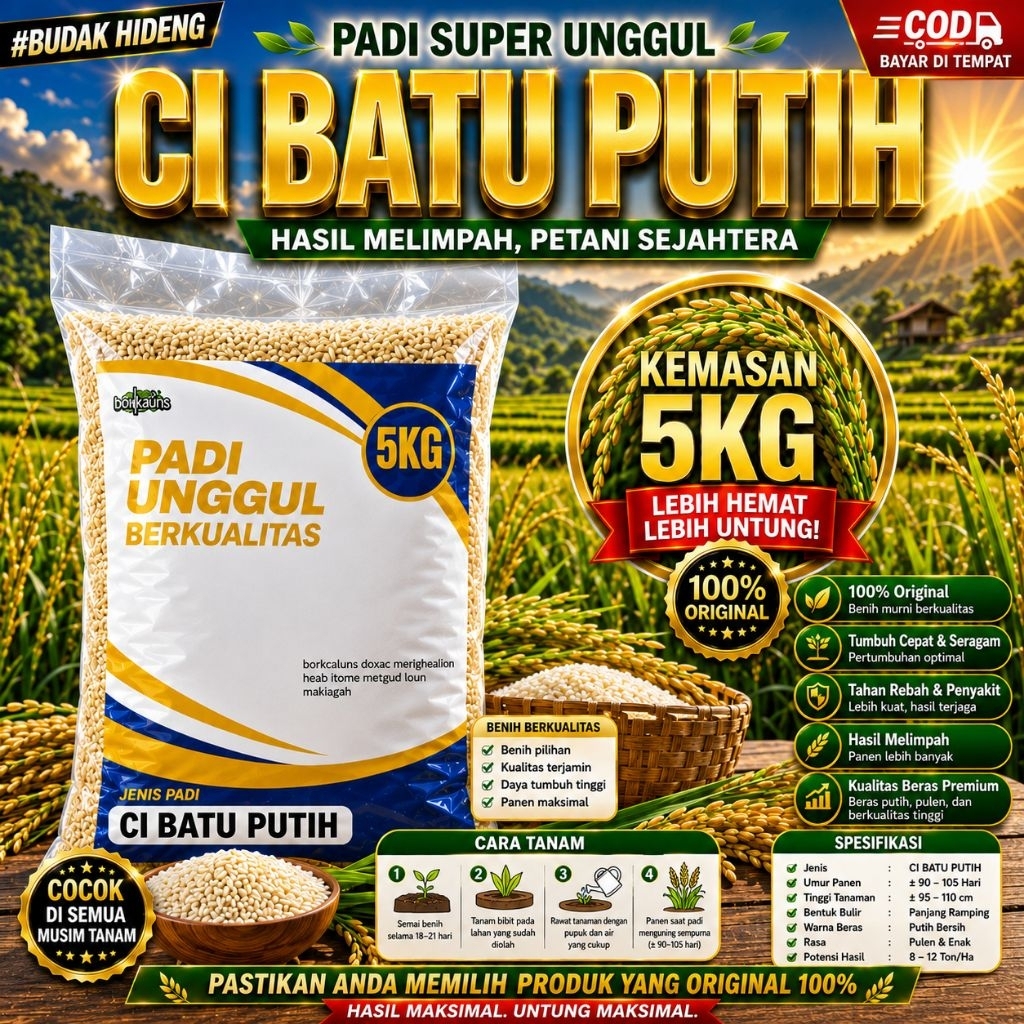 benih padi Cibatu putih 5kg
