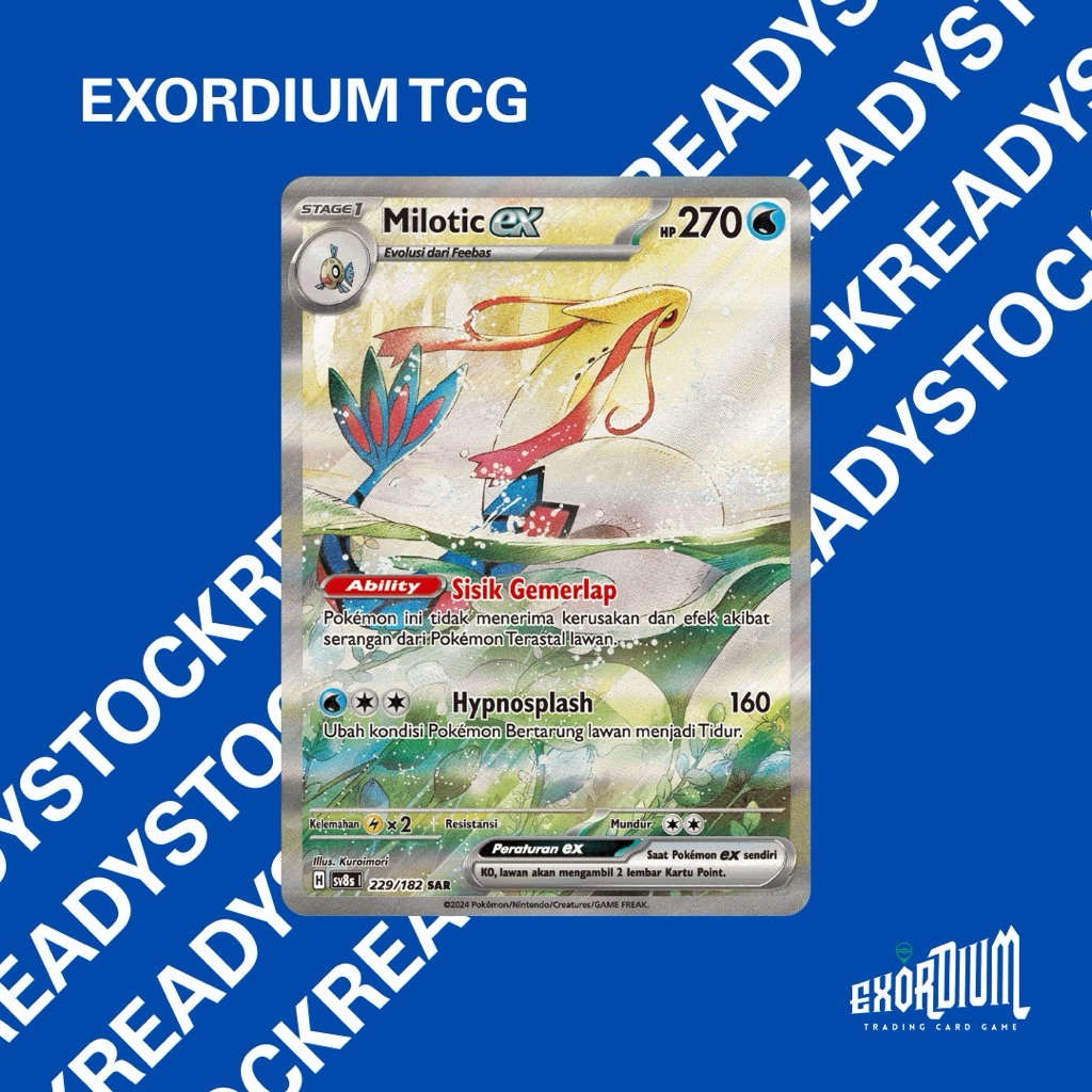 Milotic Ex SAR IDN 229/182 | Kartu Pokemon Indo Exotcg