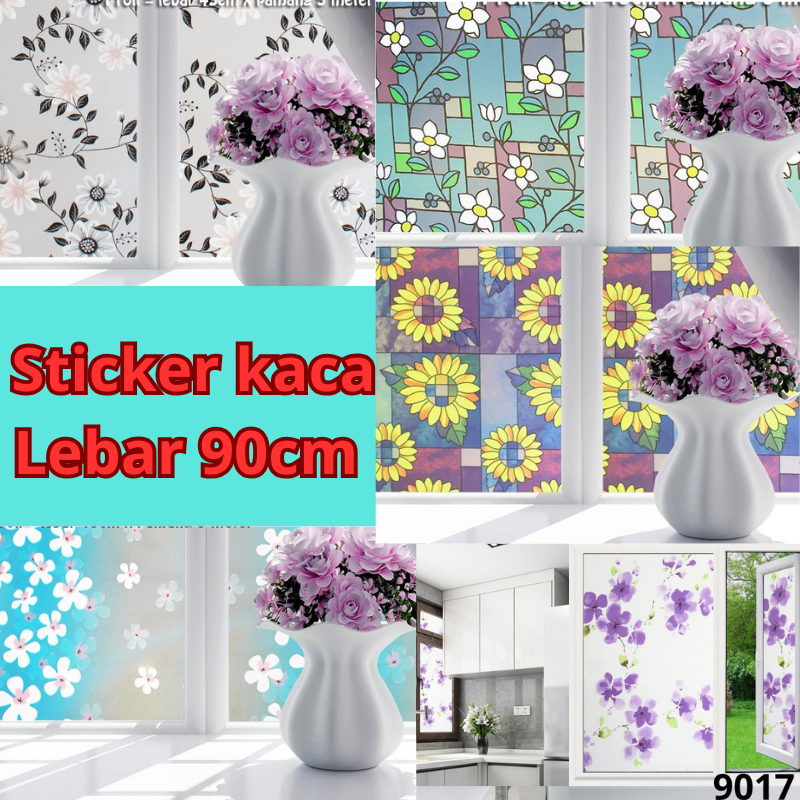 STIKER STICKER KACA LEBAR 90CM WALPAPER FILM DEKORASI PINTU RUMAH JENDELA KAMAR MANDI SANBLAST SANBL