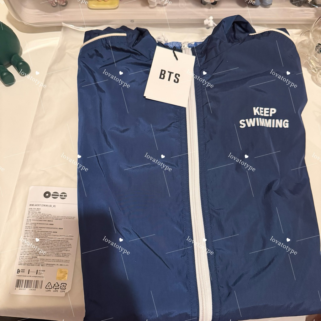 Ready Stock BTS Official Wind Jacket Keep Swimming