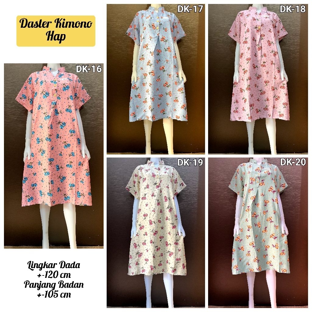 Daster HAP Kimono Busui Kerah Shanghai Premium Cantik Adem Viral Kekinian Kain Nyaman Baju Tidur Mot