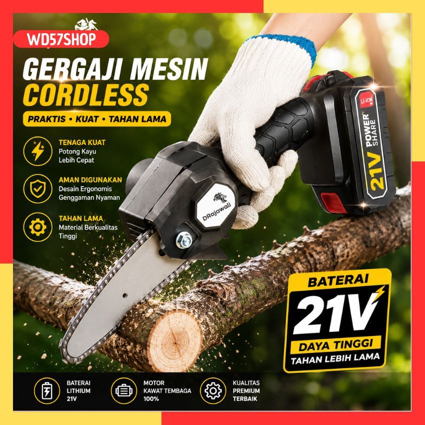 Gergaji Mesin Potong Kayu Mini Cordless Chainsaw Stihl Graji Senso Tangan Pemotong Pohon Dahan Ranti