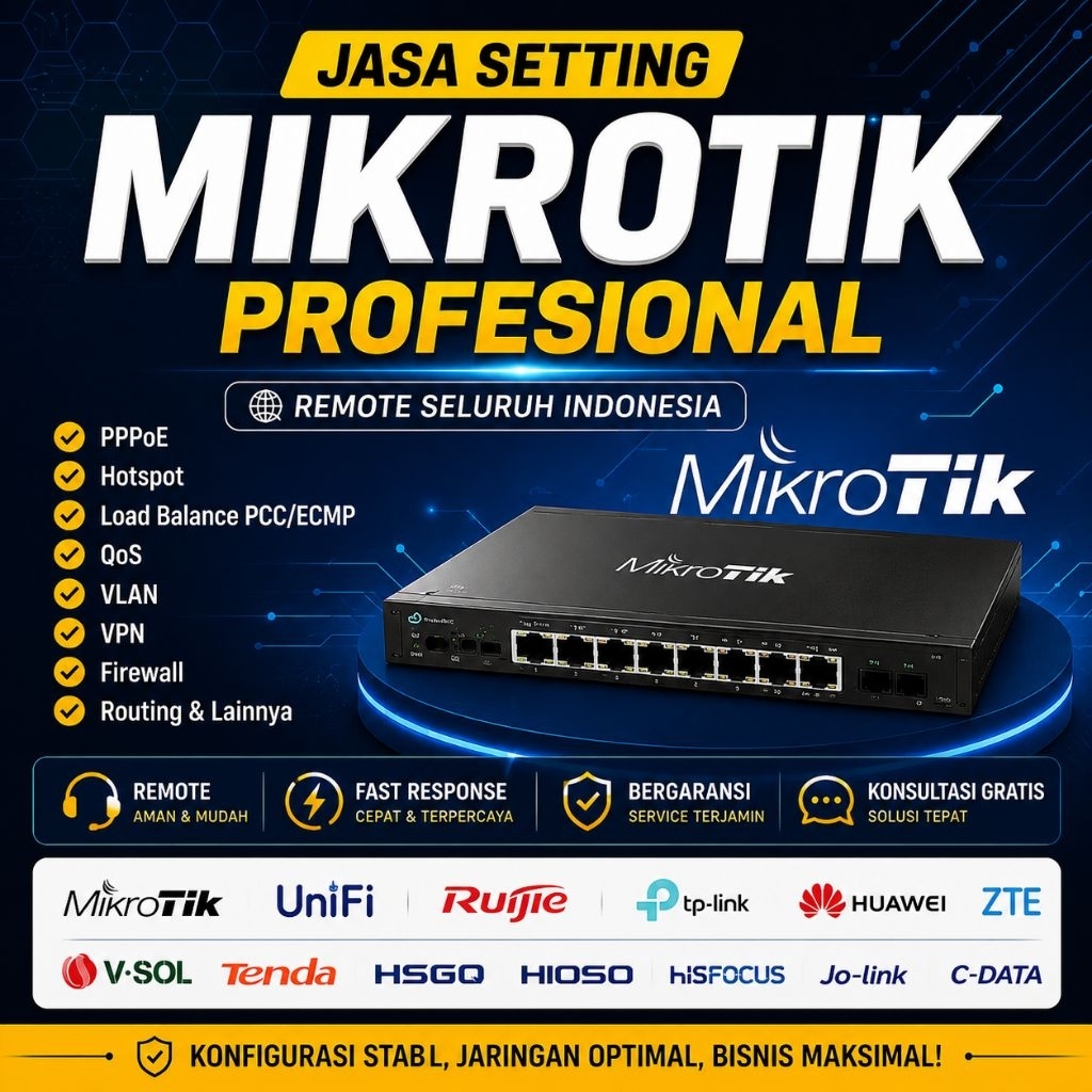 Jasa Setting Mikrotik, Perbaikan Konfigurasi, Load Balance