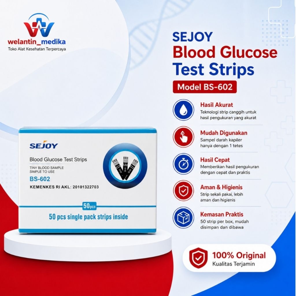 Strip Gula Darah Sejoy / Strip Blood Glucose Sejoy isi 50 pcs