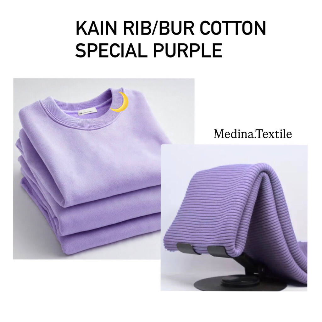 Kain rib katun untuk jaket/sweater purple dan cocok untuk berbagai jenis pakaian