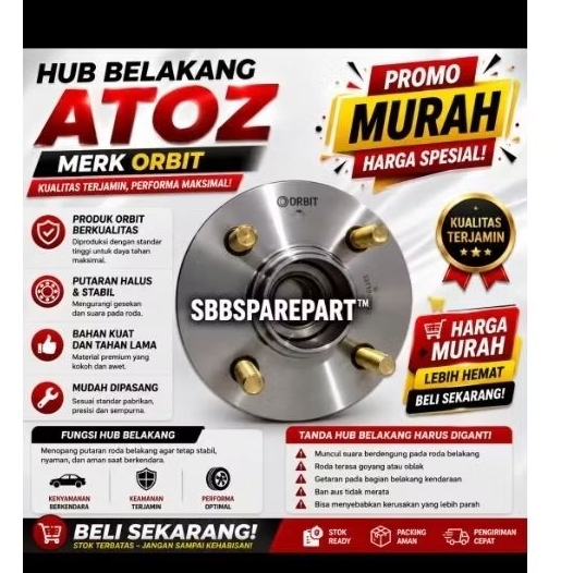 Hub /bearing roda belakang hyundai atoz