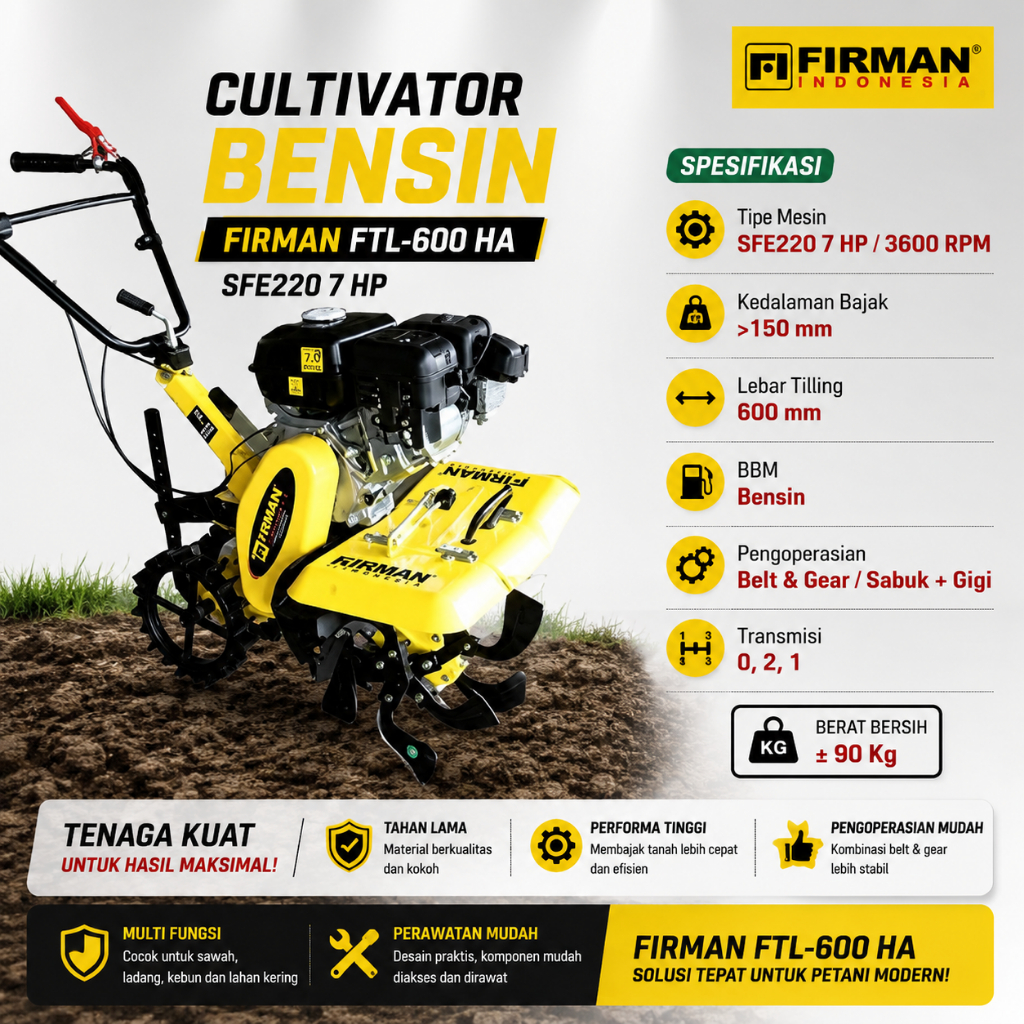 CULTIVATOR (FIRMAN) FTL600HA (BENSIN)