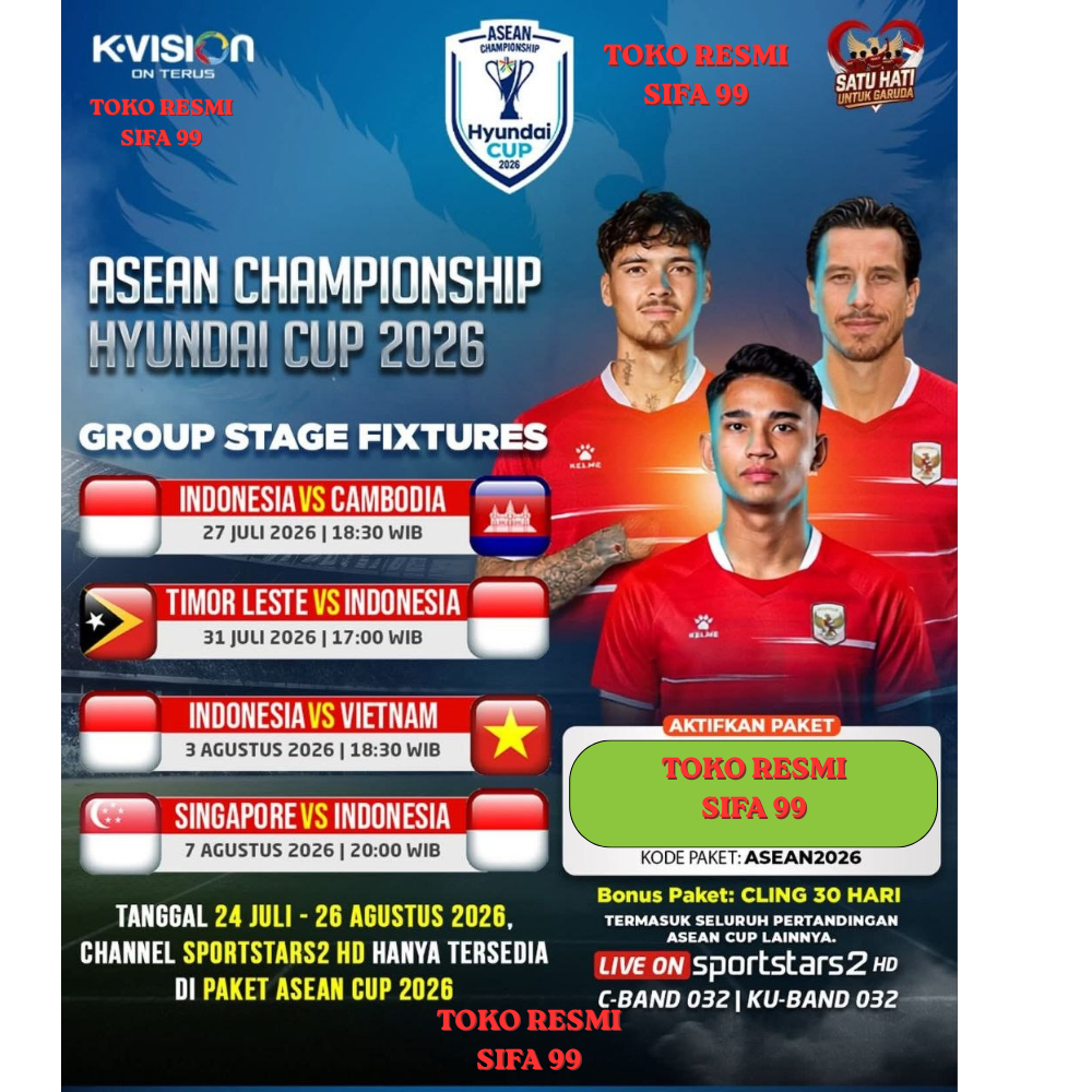 "PAKET  AFF ASEAN CUP  2026 Kvision k VISION"