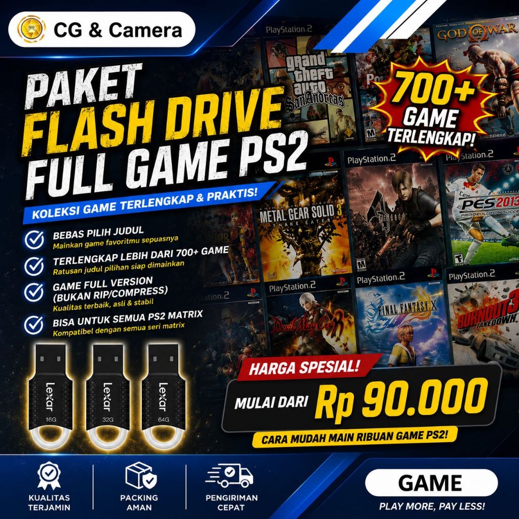 Paket Game PS2 Flash Disk / Flash Drive Full Game PS2 Matrix