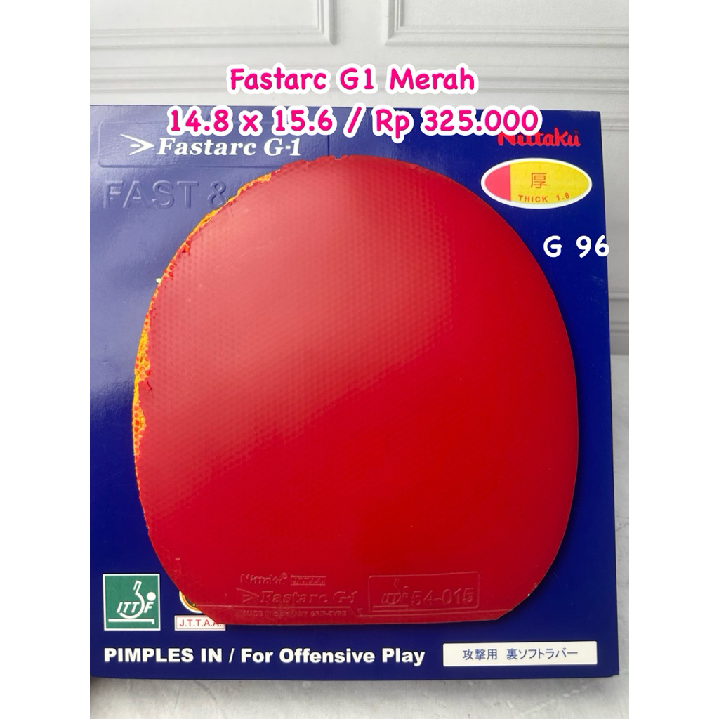 SECOND KARET TENIS MEJA PINGPONG FASTARC G1 MERAH