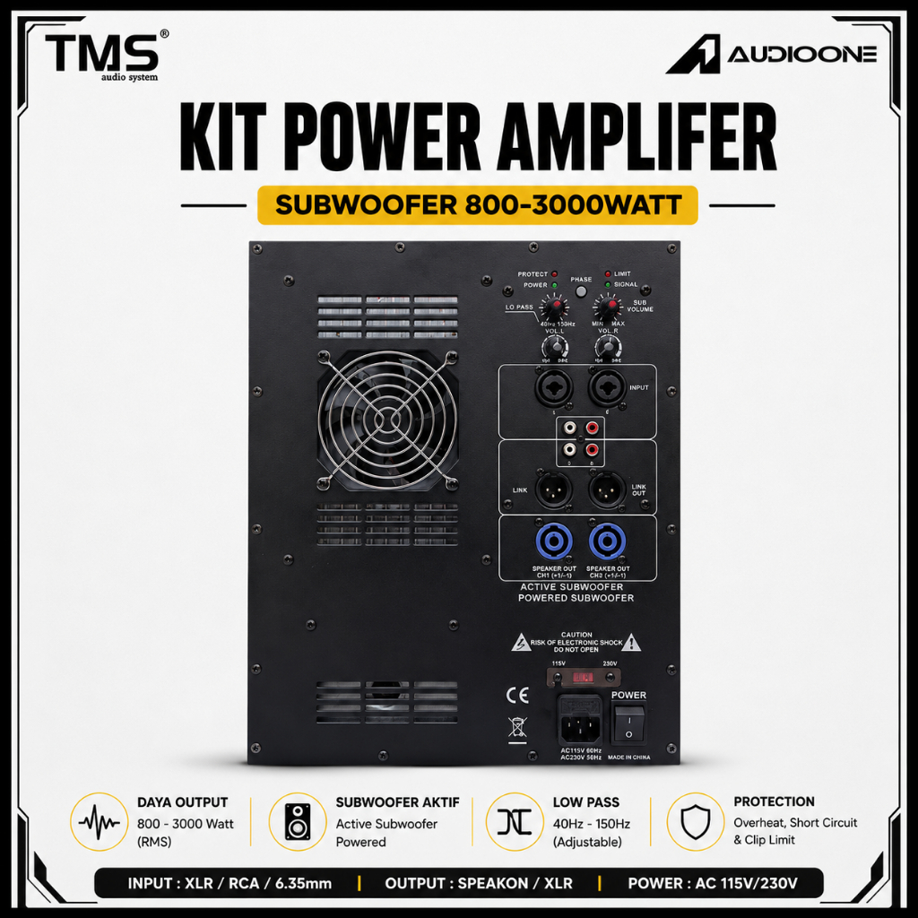 Mesin Kit Power Ampli Subwoofer Aktif 800-3000 Watt  Super Bass Amplifier| TMSAUDIO