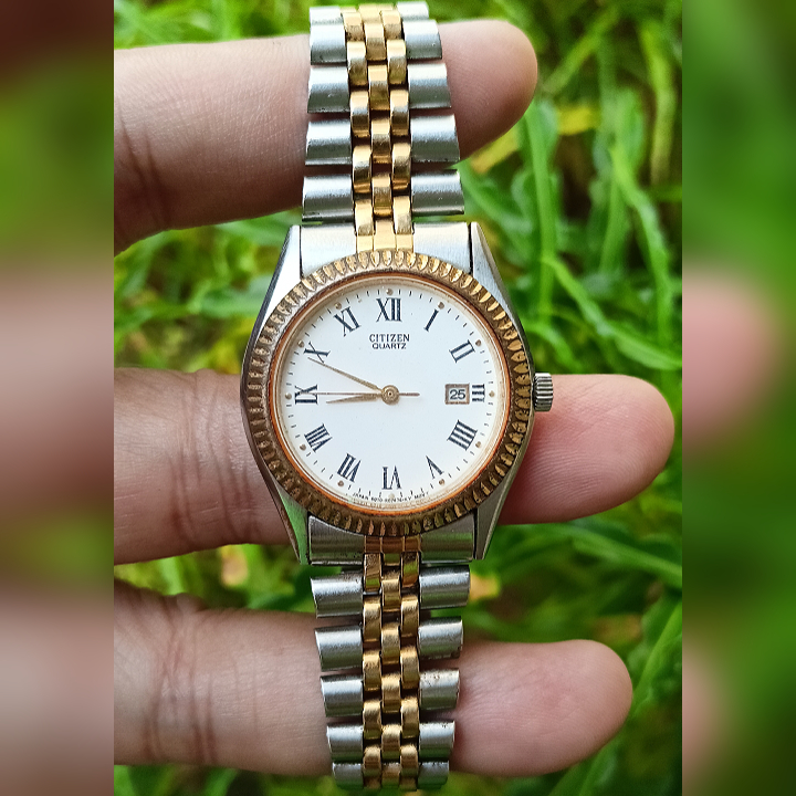 CITIZEN 6010-R01029 Silver Gold Watch Original Second | Jam Tangan Vintage Wanita