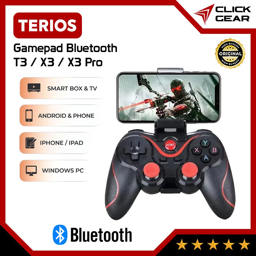 TERIOS T3/X3/X3 Pro - Gamepad Wireless Bluetooth + Phone Holder Joystick Joy Stick Stik Controller K