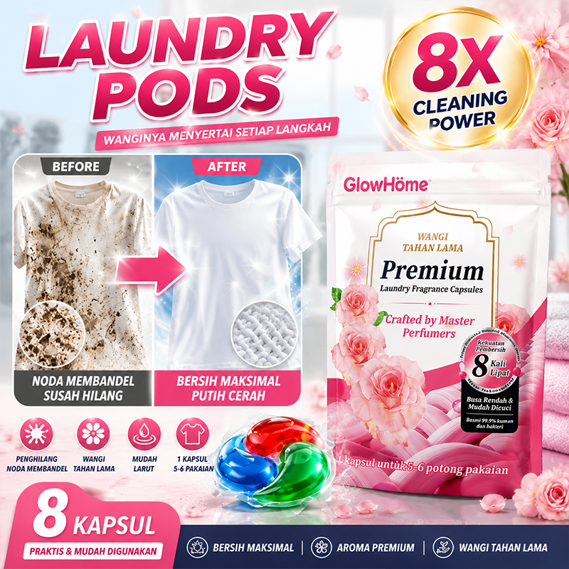 Kapsul Deterjen Laundry Pods 3in1 Anti Bakteri Wangi Tahan Lama Sekali Pakai