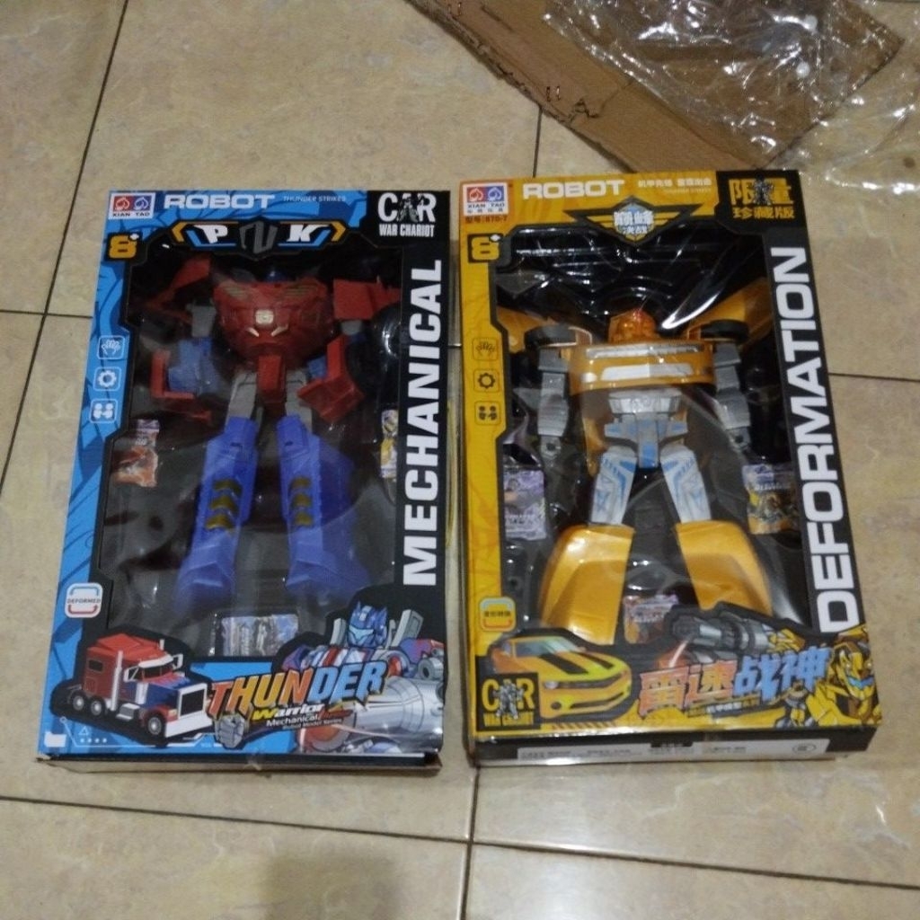 oketoys mainan robot transformers deformed mechanical deformation thunder war chariot warrior robot 