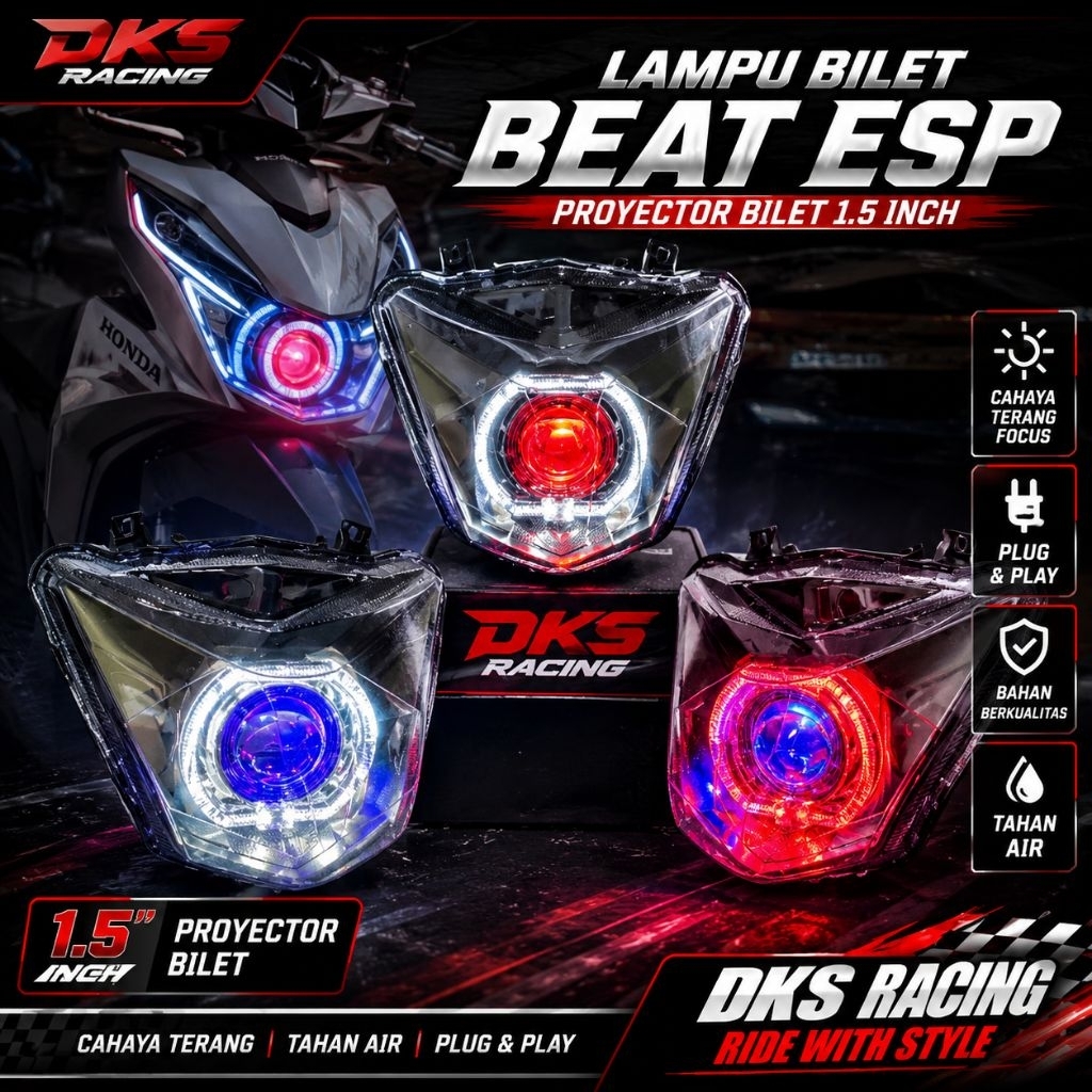 LAMPU DEPAN BEAT ESP BEAT STREET 2018  MODIF SEMI BILLED