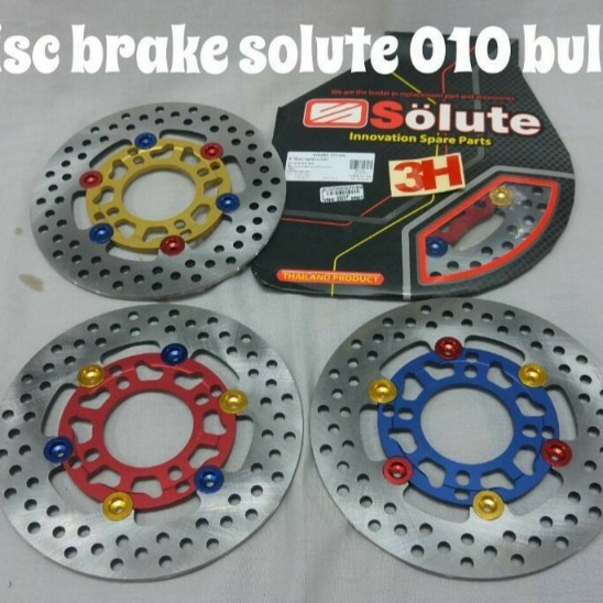DISC DISK BRAKE SOLUTE MOTOR MIO BULAT 010 PIRINGAN CAKRAM WARNA BIRU GOLD MERAH CNC ALLOY