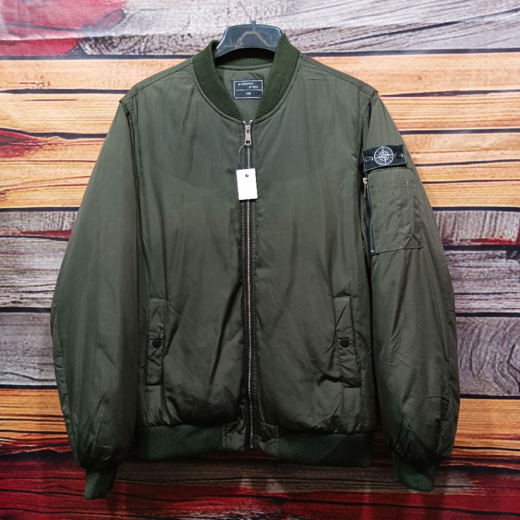 jaket bomber G-TWENTY K-TEX tebal patch size XL casual bagus murah