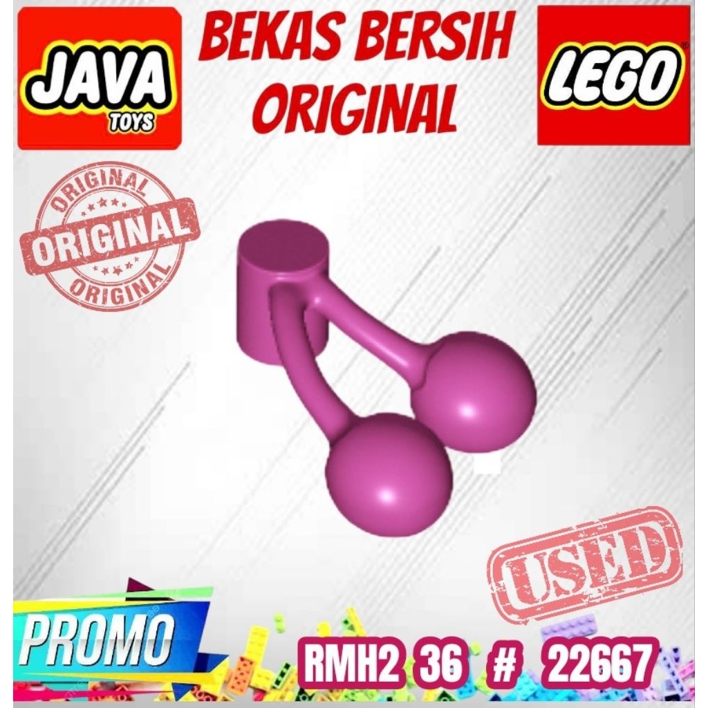 PART LEGO CITY ORI ( RMH2 36 # 22667 ) LEGO CITY Cherries Cherry Pair Bekas Layak Pakai