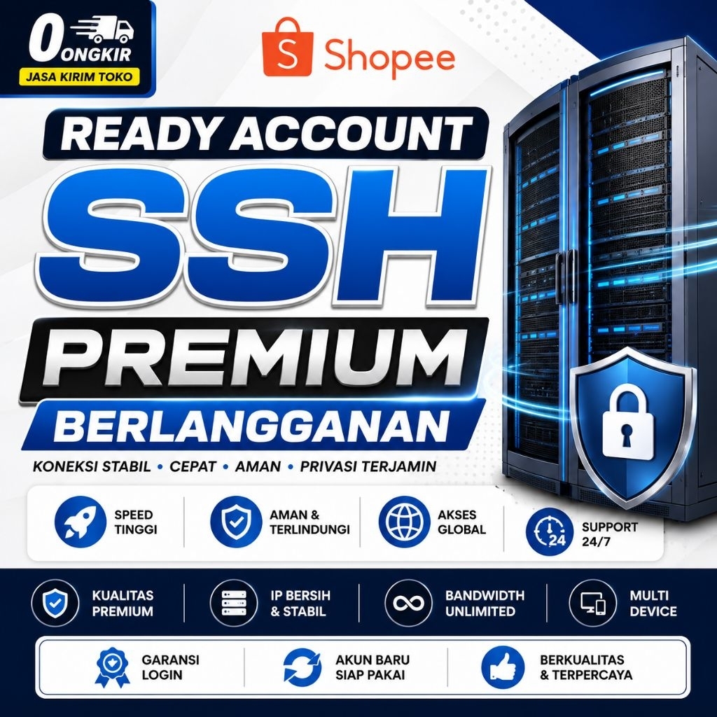 PROMO ACCOUNT SSH PREMIUM BERLANGGANAN | Akun SSH Premium Stabil Cepat & Aman | Support 24 Jam by WE