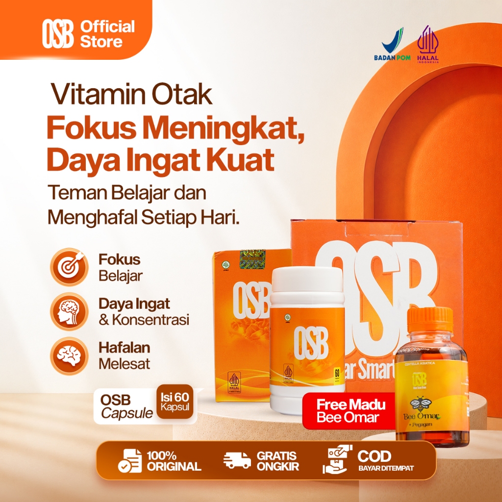 OSB Omar Smart Brain Vitamin Otak Anak dan Dewasa Meningkatkan Daya Ingat Anak