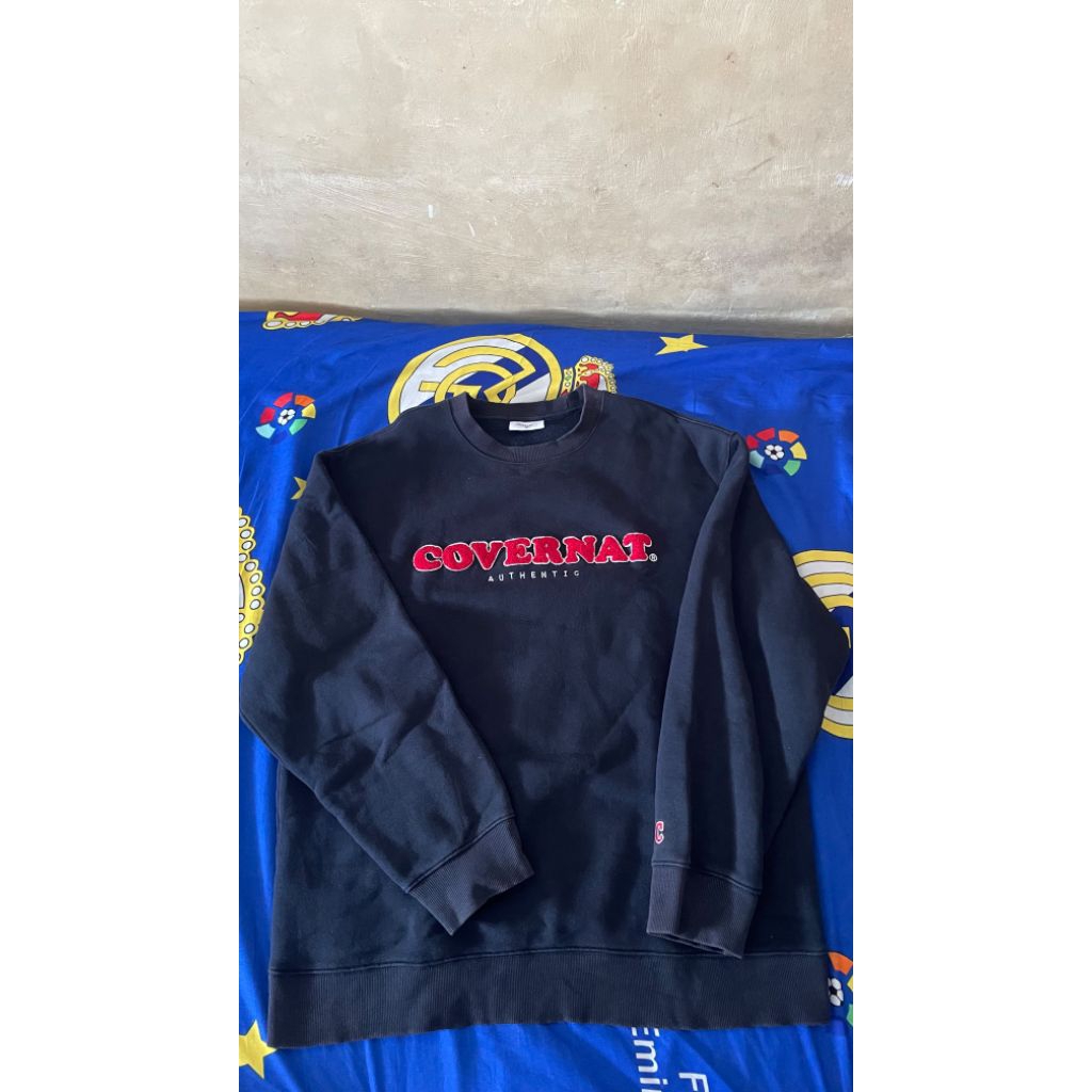 Crewneck Covernat Navy Bordir Towel Second