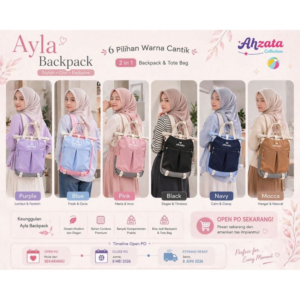 Ayla Backpack By Ahzata Collection | Tas Ransel Anak By Ahzata Collection