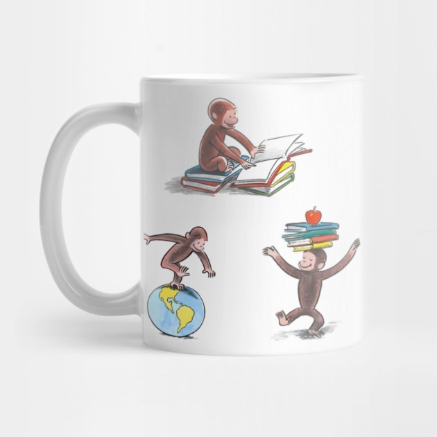 Cute Curious George Children’s Book Illustrations - Curious George Tea Mug