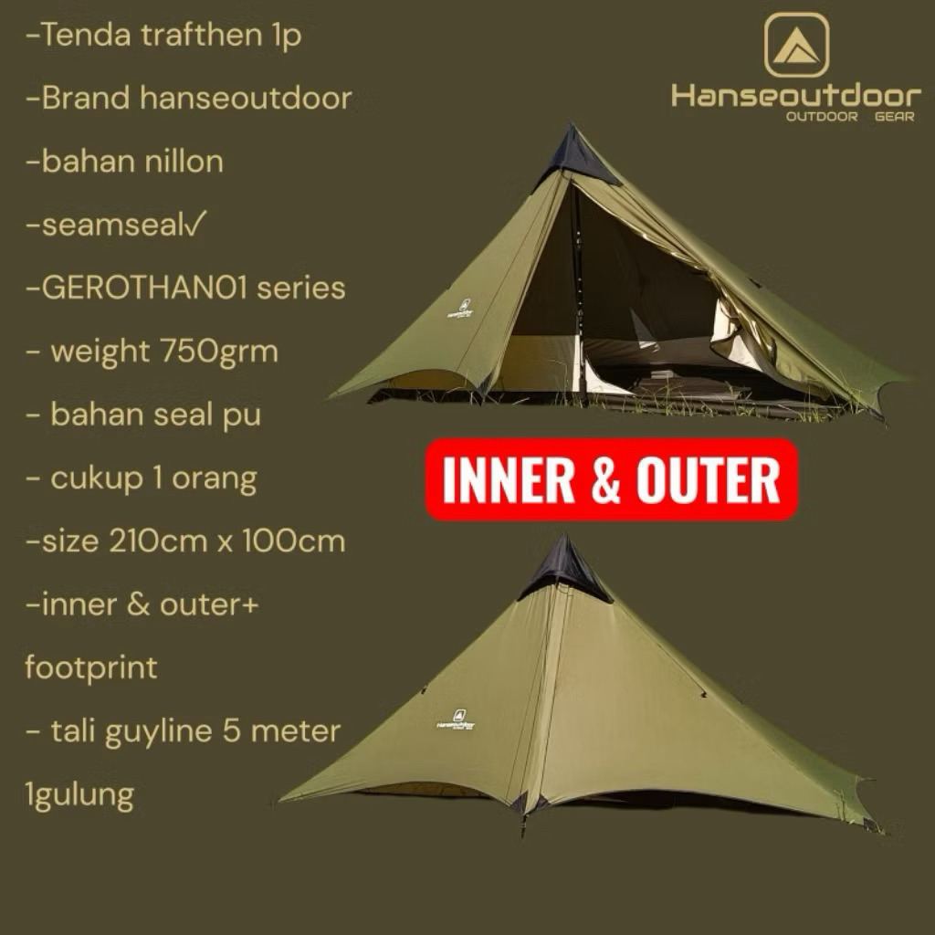 TENDA UTRALIGHT 1PERSON SERIES  GEROTAN TENDA HANSE OUTDOOR