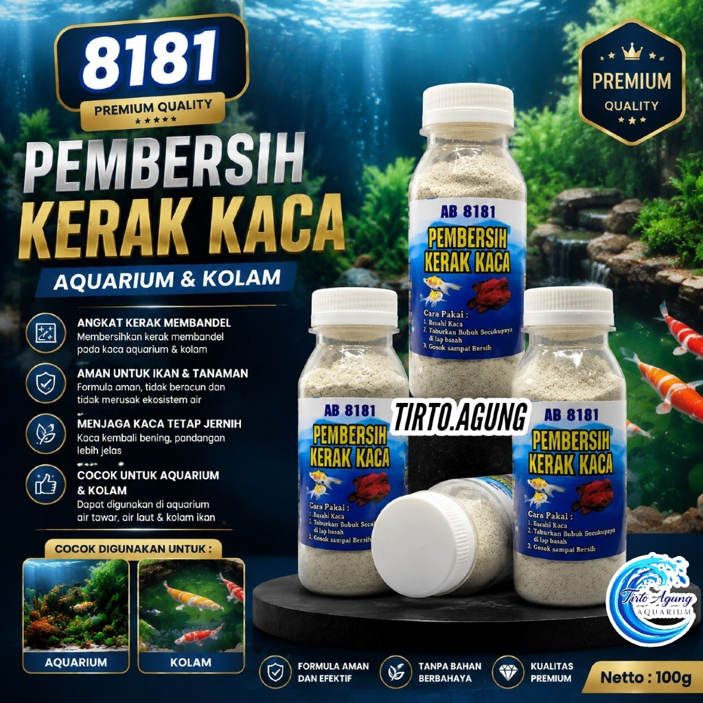 Pembersih Kerak Kaca AB 8181 Premium Quality Untuk Aquarium dan kolam ikan hias