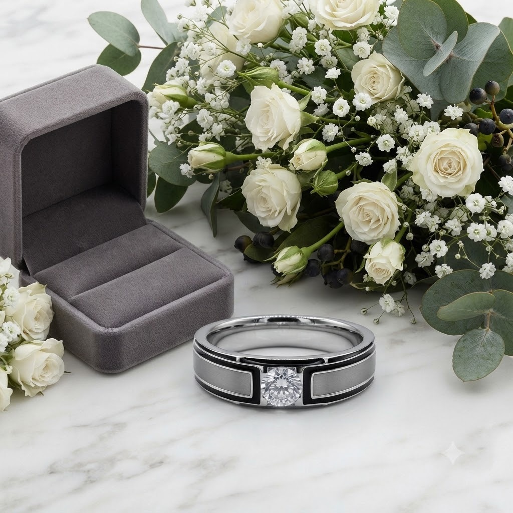 CINCIN PRIA BERKELAS ASLI PALLADIUM 5%, CINCIN SINGLE COWOK PALLADIUM PRIA