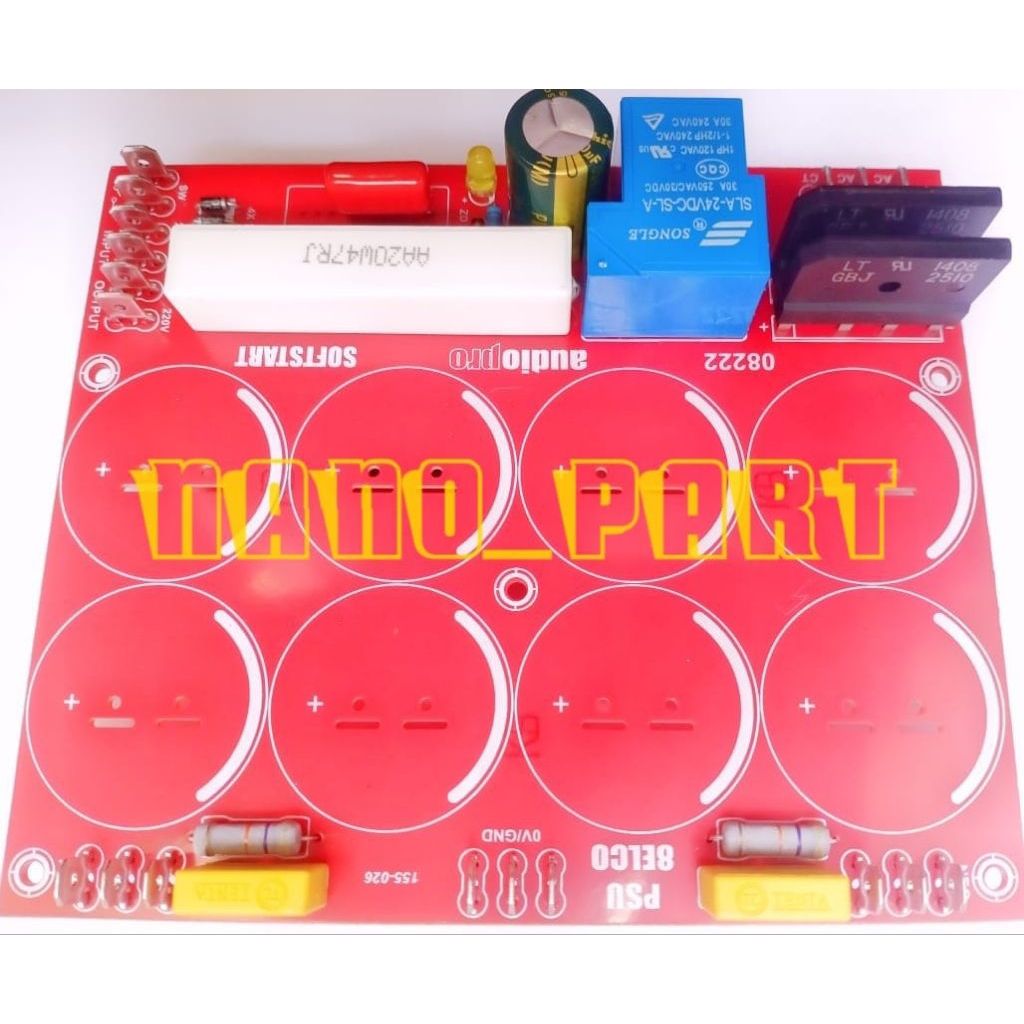 pcb psu 8 elco plus softstart / pcb elco + softstart