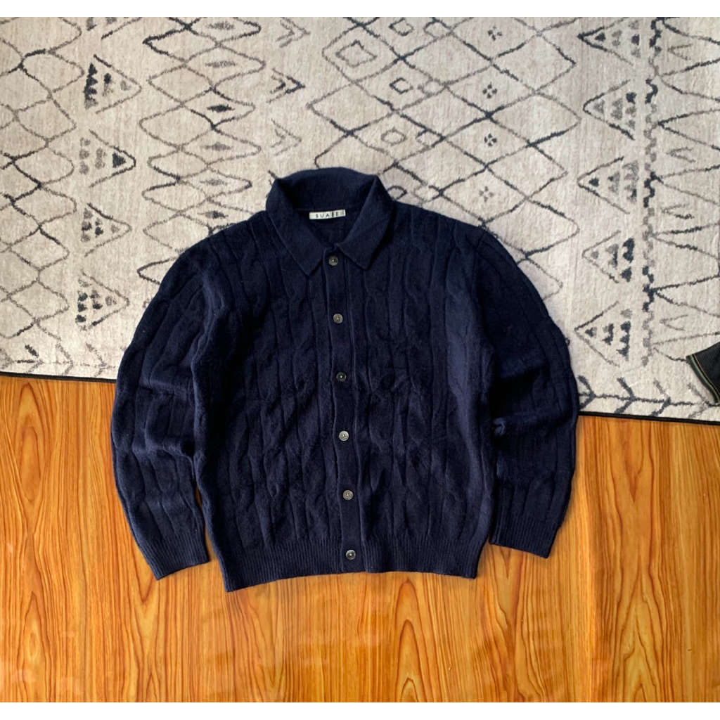 Suare cable fullbutton knitwear
